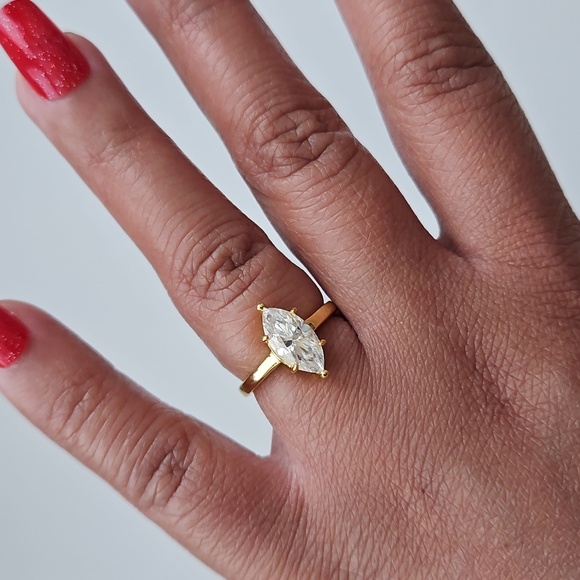 2ct Marquise Moissanite Solitaire Ring. Size 6 - Picture 7 of 11